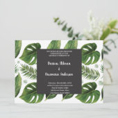 Uitnodiging tot Tropical Palm Wedding (Staand voorkant)