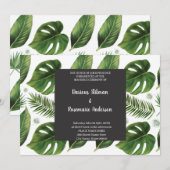 Uitnodiging tot Tropical Palm Wedding (Voorkant / Achterkant)