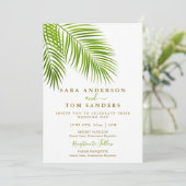 Uitnodiging tot Tropical Palm Wedding (Staand voorkant)