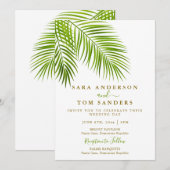 Uitnodiging tot Tropical Palm Wedding (Voorkant / Achterkant)