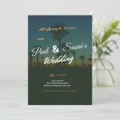 Uitnodiging tot Tropical Palm Wedding (Staand voorkant)