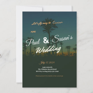 Uitnodiging tot Tropical Palm Wedding