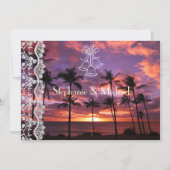 Uitnodiging tot Tropical Sunset Wedding (Voorkant)