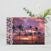 Uitnodiging tot Tropical Sunset Wedding (Staand voorkant)