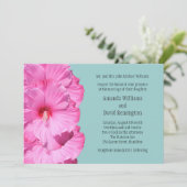 Uitnodiging tot Tropical Wedding (turquoise) (Staand voorkant)