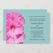 Uitnodiging tot Tropical Wedding (turquoise) (Voorkant / Achterkant)