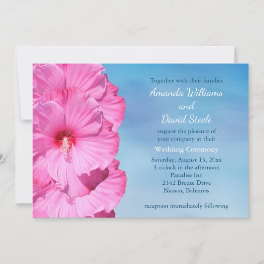 Uitnodiging tot Tropical Wedding (waterverf) (Voorkant)