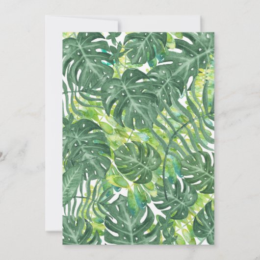 Uitnodiging tot tropisch baby shower (Achterkant)