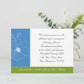 Uitnodiging tot tropisch blauw en groen huwelijk (Staand voorkant)
