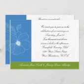 Uitnodiging tot tropisch blauw en groen huwelijk (Voorkant / Achterkant)