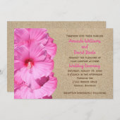 Uitnodiging tot Tropisch huwelijk (strandzand en r (Voorkant / Achterkant)