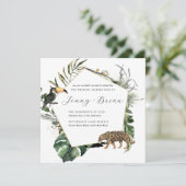 Uitnodiging tot Tropisch Oerwoud Greenery Wedding (Staand voorkant)