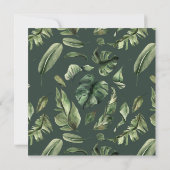 Uitnodiging tot Tropisch Oerwoud Greenery Wedding (Achterkant)