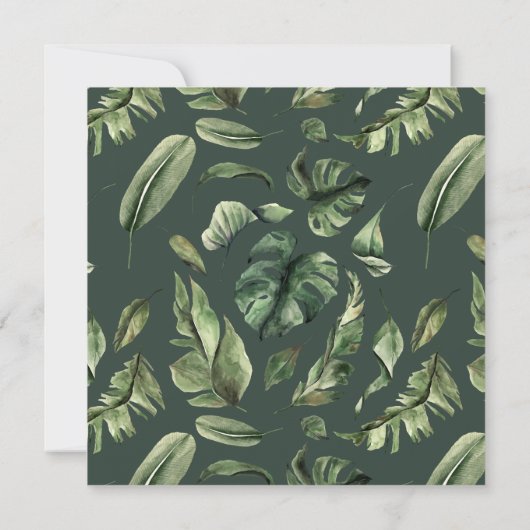 Uitnodiging tot Tropisch Oerwoud Greenery Wedding (Achterkant)