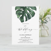 Uitnodiging tot Tropisch Palm Leaf Wedding (Staand voorkant)