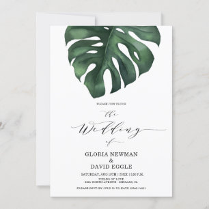 Uitnodiging tot Tropisch Palm Leaf Wedding