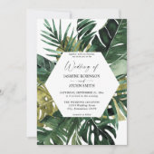 Uitnodiging tot Tropisch Palm Leaf Wedding (Voorkant)