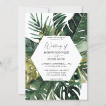 Uitnodiging tot Tropisch Palm Leaf Wedding