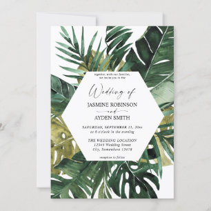Uitnodiging tot Tropisch Palm Leaf Wedding