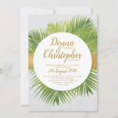 Uitnodiging tot Tropisch Palm Leaf Wedding (Voorkant)
