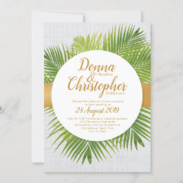 Uitnodiging tot Tropisch Palm Leaf Wedding