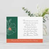 Uitnodiging tot Tropisch Sinaasappel en Groen Wedd (Staand voorkant)