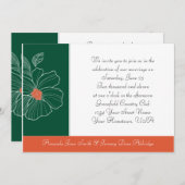 Uitnodiging tot Tropisch Sinaasappel en Groen Wedd (Voorkant / Achterkant)