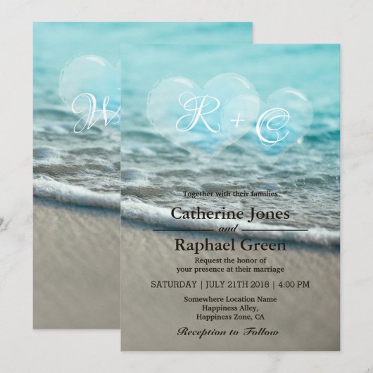 Uitnodiging tot tropisch strandwagentje (Voorkant / Achterkant)