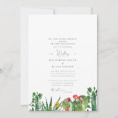 Uitnodiging tot Tropisch Succulent Cactus Wedding (Voorkant)
