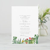 Uitnodiging tot Tropisch Succulent Cactus Wedding (Staand voorkant)
