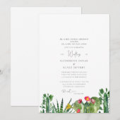 Uitnodiging tot Tropisch Succulent Cactus Wedding (Voorkant / Achterkant)