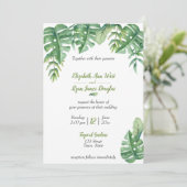 Uitnodiging tot tropische botanische bruinhuwelijk (Staand voorkant)