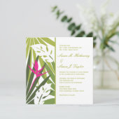 Uitnodiging tot Tropische Floral Wedding - Green e (Staand voorkant)