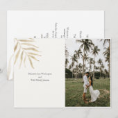 Uitnodiging tot Tropische foto Waterverf bruiloft (Voorkant / Achterkant)