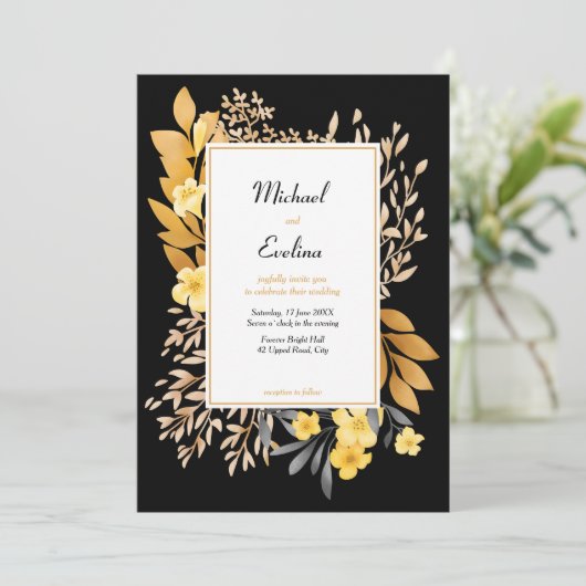 Uitnodiging tot tropische franjangipani-weduwen (Staand voorkant)