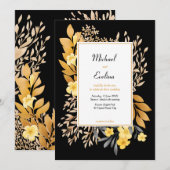 Uitnodiging tot tropische franjangipani-weduwen (Voorkant / Achterkant)