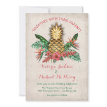 Uitnodiging tot Tropische Golden Pineapple Wedding