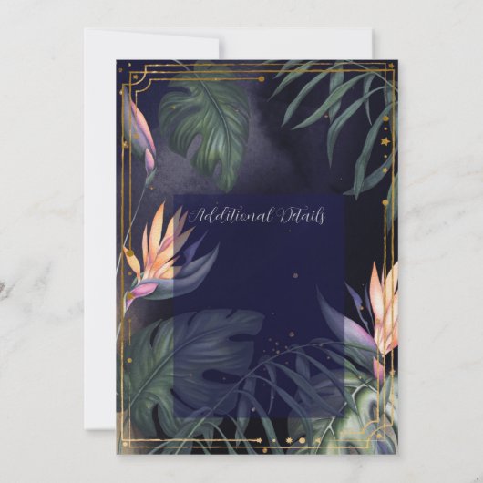 Uitnodiging tot Tropische Nights marine en Gold We (Achterkant)