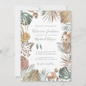 Uitnodiging tot Tropische Oasis Modern Palm leaf W (Voorkant)