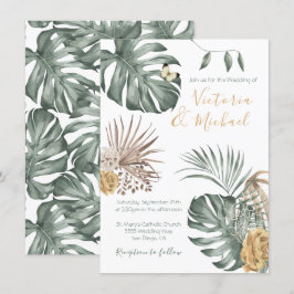Uitnodiging tot Tropische Oasis Modern Palm leaf W