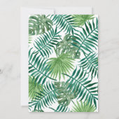 Uitnodiging tot Tropische Palm Leaves Wedding (Achterkant)