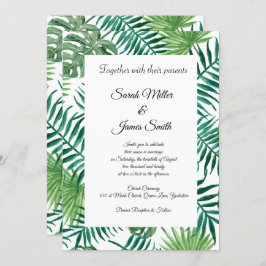 Uitnodiging tot Tropische Palm Leaves Wedding