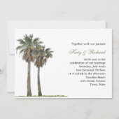 Uitnodiging tot tropische palmbomen voor weddensch (Voorkant)