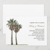 Uitnodiging tot tropische palmbomen voor weddensch (Voorkant / Achterkant)