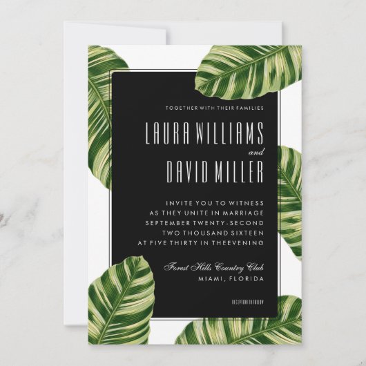 Uitnodiging tot tropische palmbomen voor weduwen (Voorkant)