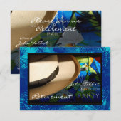 Uitnodiging tot Tropische Pensionering met Blauwe  (Voorkant / Achterkant)