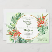 Uitnodiging tot Tropische Ring Wedding met Details (Voorkant)