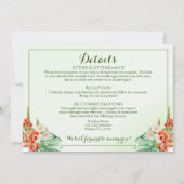 Uitnodiging tot Tropische Ring Wedding met Details (Achterkant)