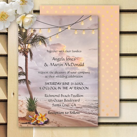 Uitnodiging tot Tropische stralen straten huwelijk