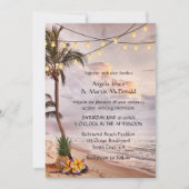 Uitnodiging tot Tropische stralen straten huwelijk (Voorkant)